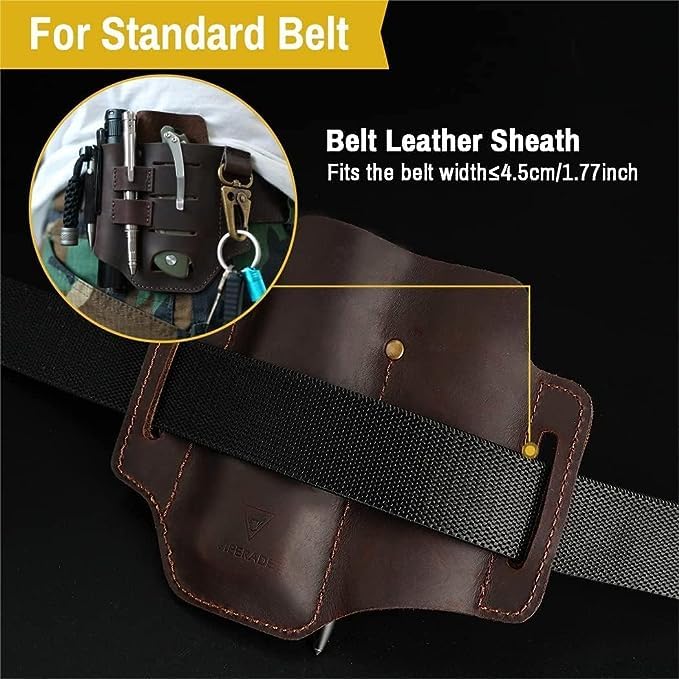 VIPERADE PJ16 EDC skórzana pochwa na pasek, kabura na nóż, EDC Multito - obrazek 7