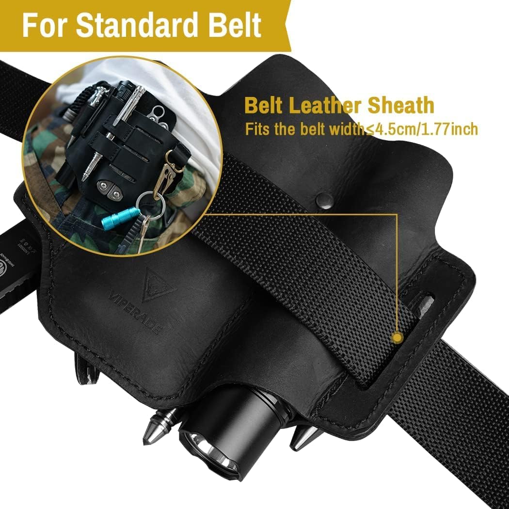 VIPERADE PJ16 EDC skórzana pochwa na pasek, latarkę, torba na nóż, EDC - obrazek 5