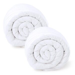 Zimowa kołderka 140 x 200 cm - ciepłe kołdry do spania w komplecie: 2 x biała kołdra