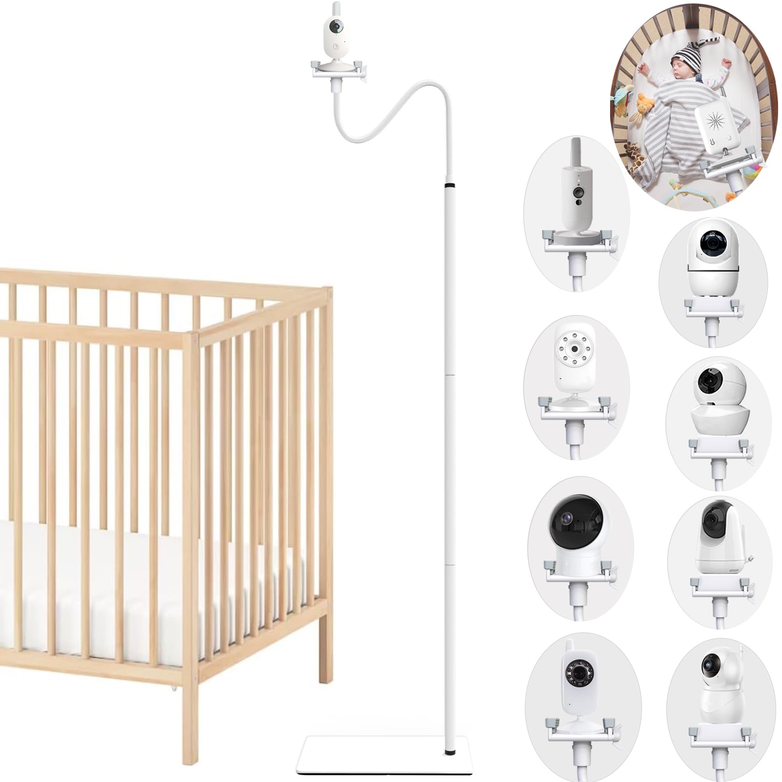 Uchwyt na telefon komórkowy do niani, uchwyt na kamerę dla niemowląt, - obrazek 2