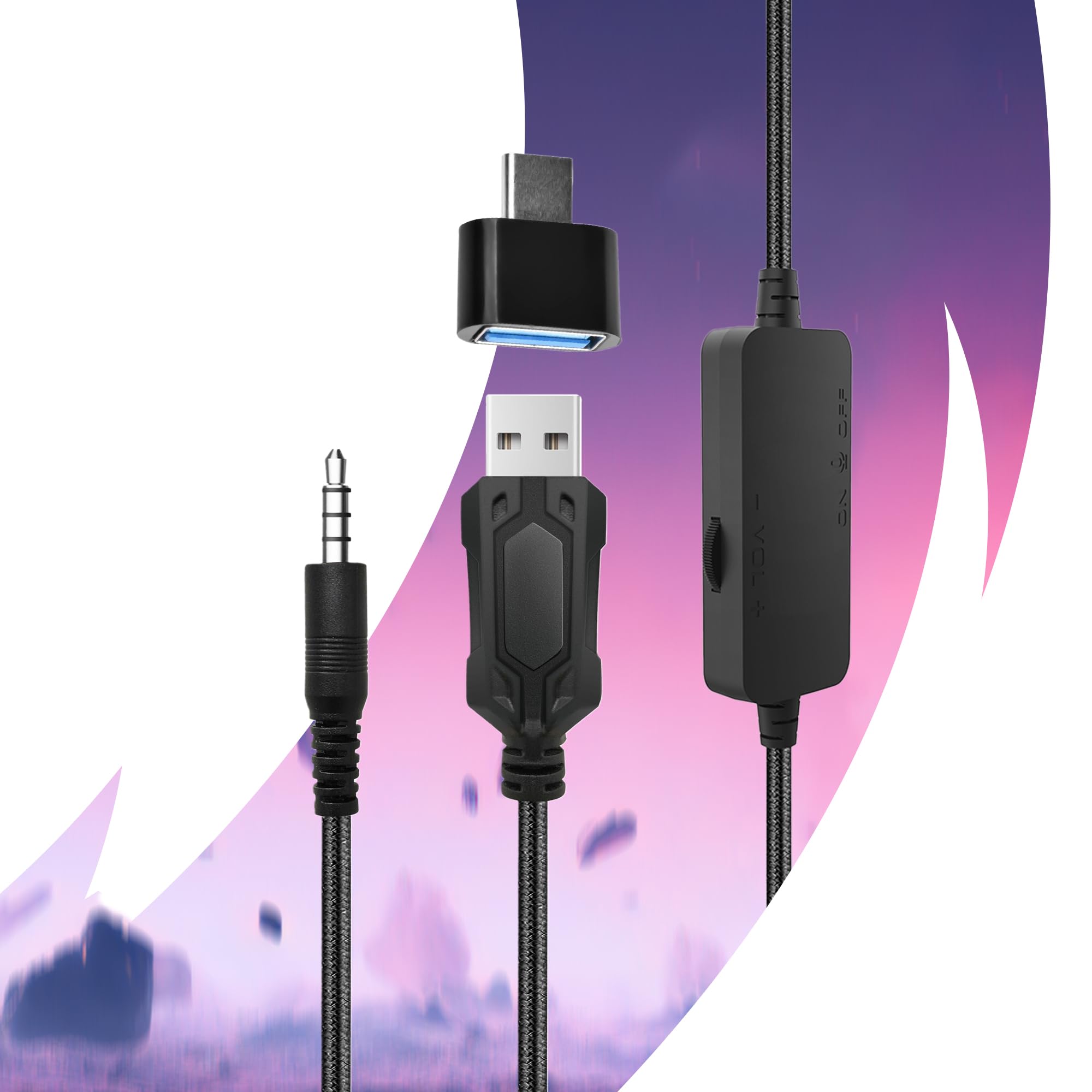 Słuchawki do gier Oniverse Gaming z mikrofonem LED i podkładkami Nebula (SolarFire Yellow) - kompatybilne z PS5, PS4, Switch, Xbox, PC i Mac - obrazek 3