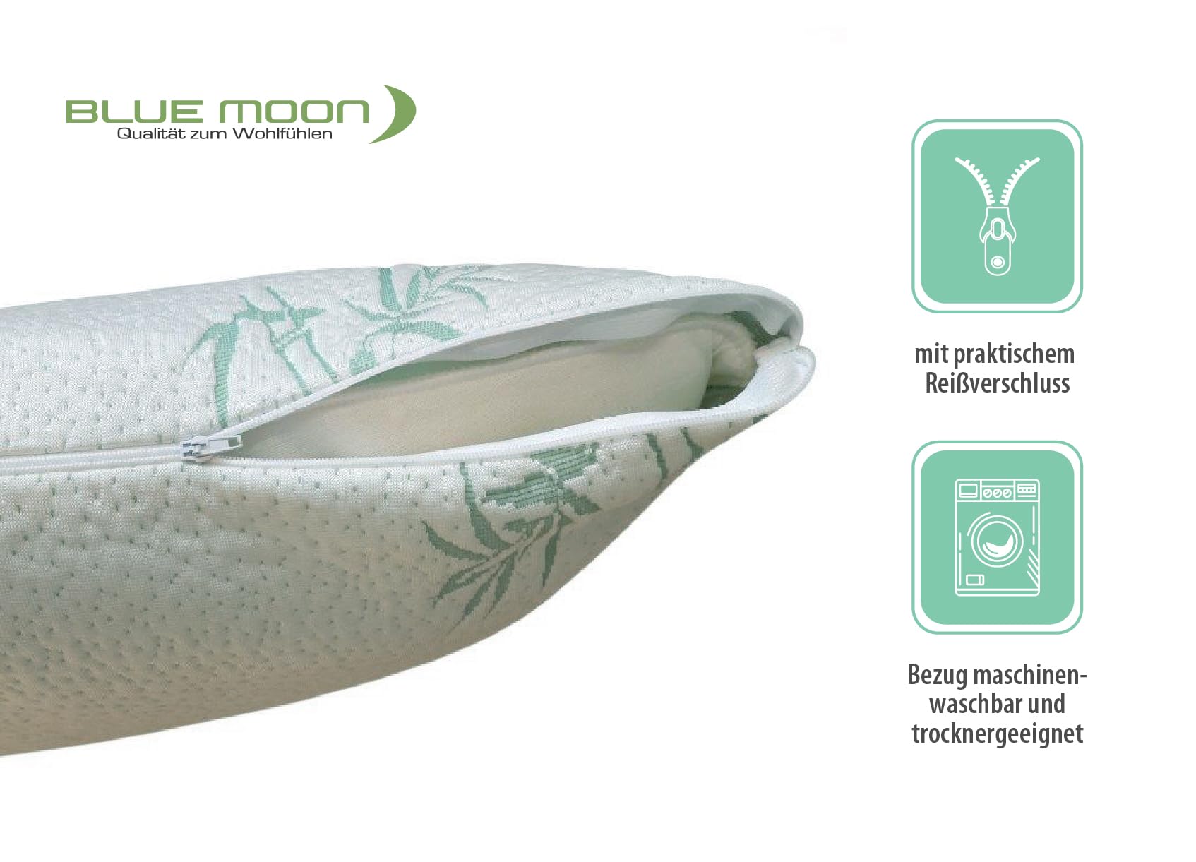 Poduszka bambusowa ortopedyczna poduszka pod kark poduszka z pianki z pamięcią kształtu antyalergiczna poduszka do spania hipoalergiczna zdejmowana poszewka z zamkiem błyskawicznym bambusowa - obrazek 3