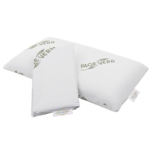 MaxxGoods - ortopedyczna poduszka podpierająca kark z pianki żelowej Visco - 42 cm x 70 cm x 15 cm - poduszka pod głowę o wyższym stopniu twardości - wraz z poszewką wewnętrzną i poszewką ochronną z aloesu