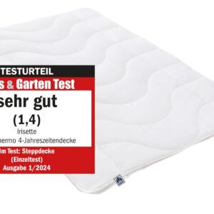 Badenia Bettcomfort Irisette Micro Thermo Kołdra, Pikowana, Biała, 135