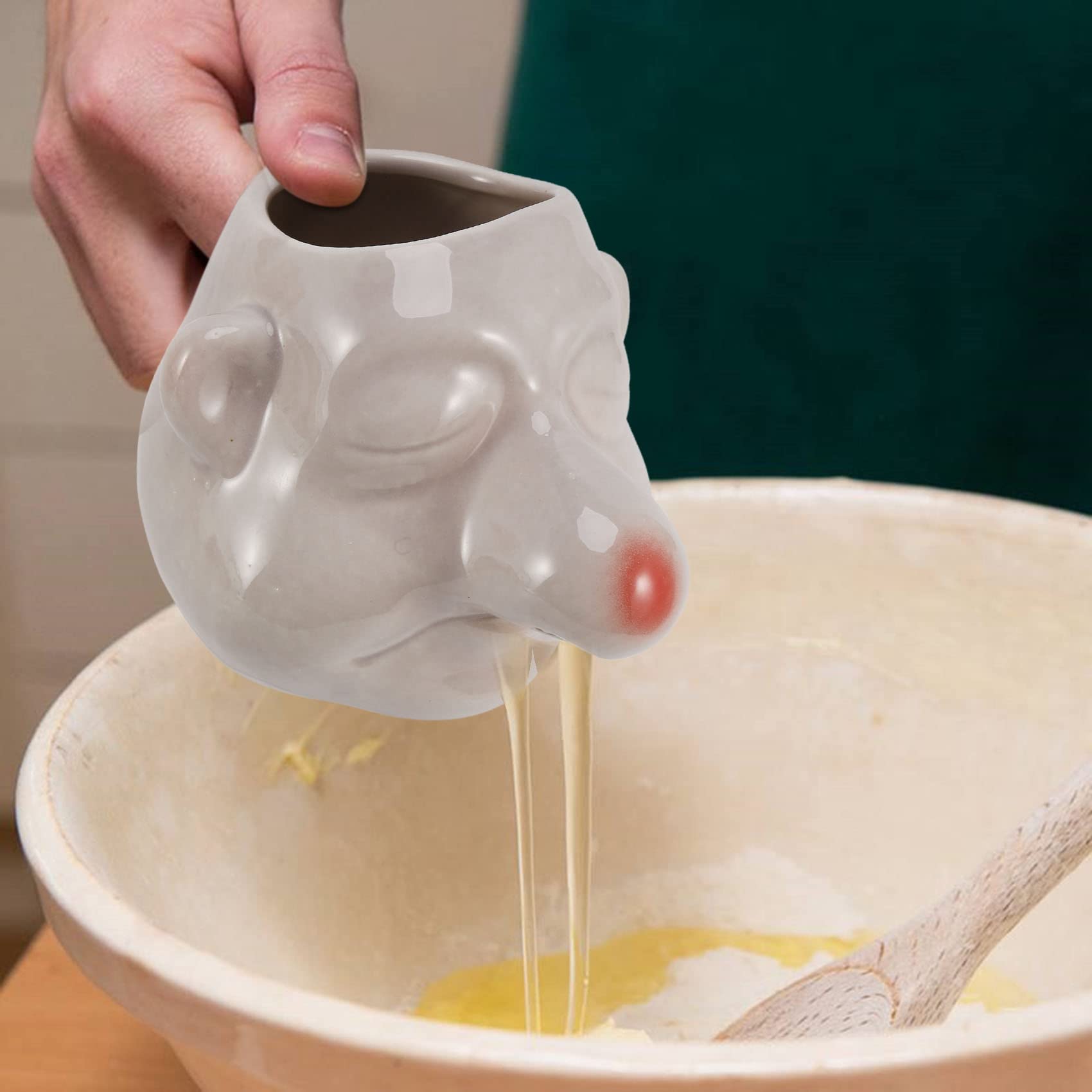 Jevina Ceramic Egg Separator with Yellow Handle - Baking Tool for Kitchen"
"Jevina Ceramic Separator do jajek z żółtym uchwytem - narzędzie do pieczenia do kuchni - obrazek 4