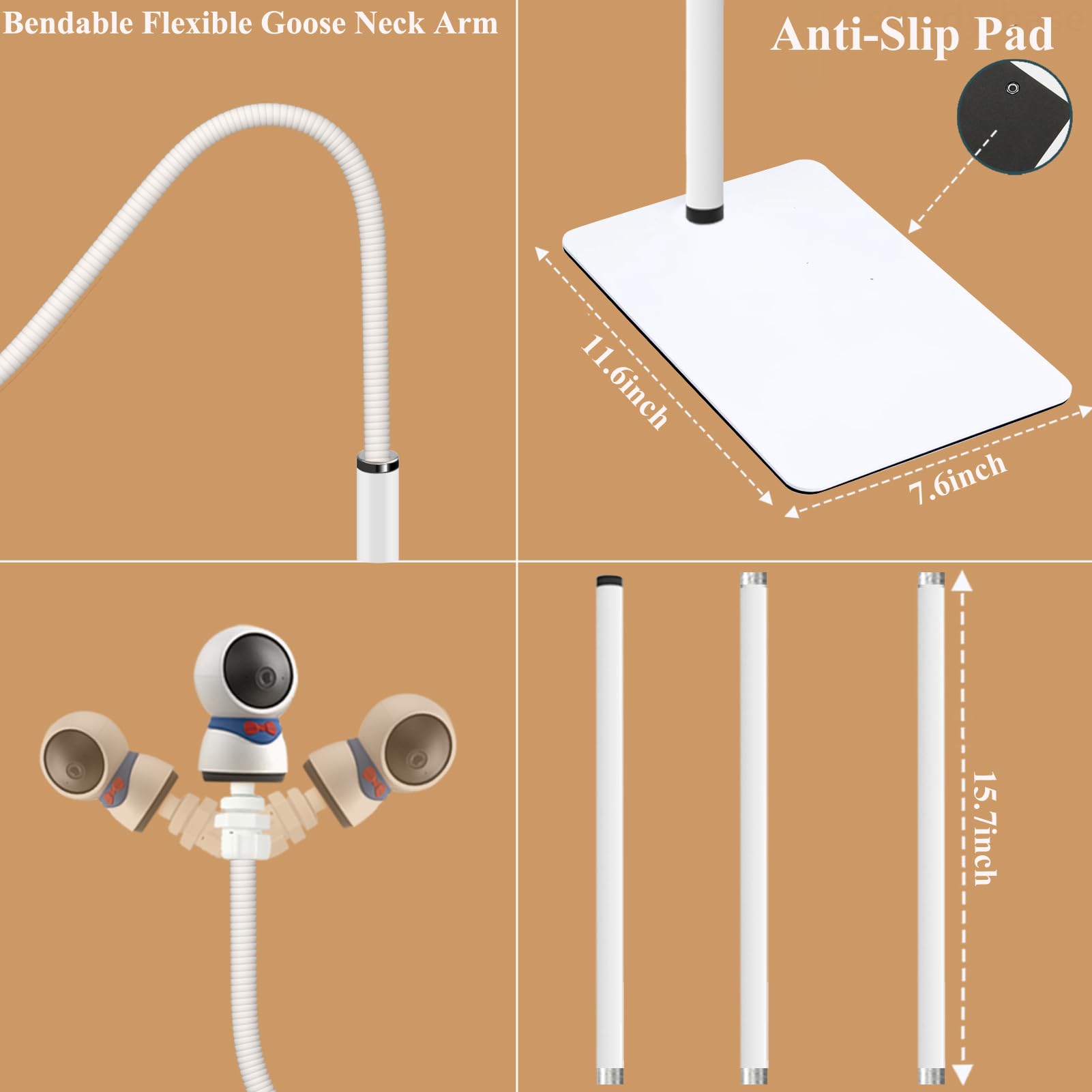 Uchwyt podłogowy do elektronicznej niani dla BOIFUN Baby 2S/5S/6T, ieGeek Baby 1T/DEATTI BM101-M - obrazek 5