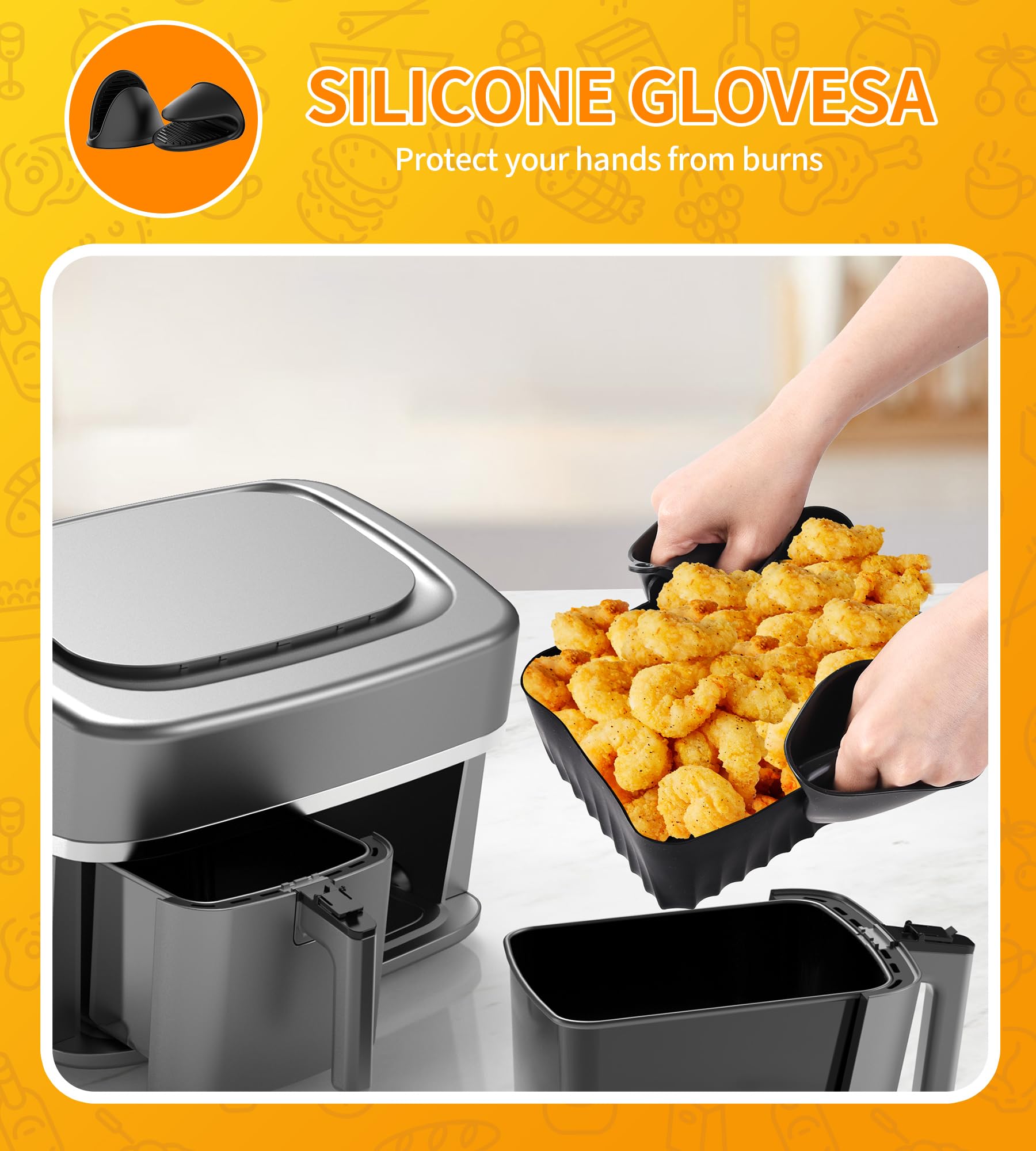 Zestaw 9 akcesoriów do frytownicy powietrznej Ankway z aluminium - dodatki do zdrowego gotowania - obrazek 2