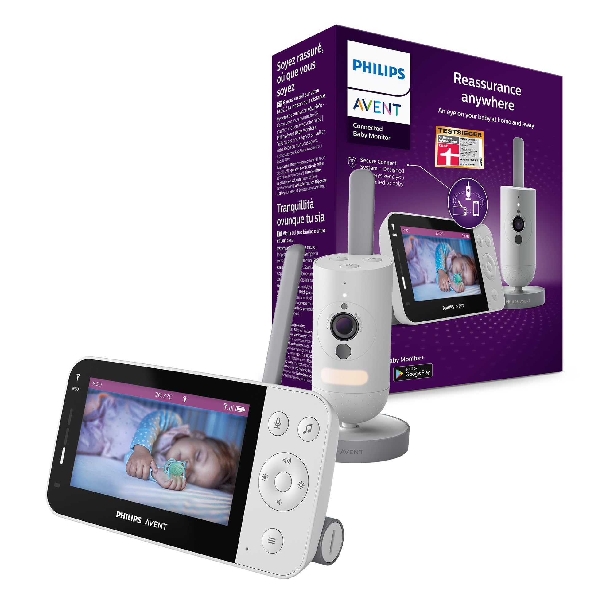 Philips Avent Elektroniczna niania Full HD z noktowizorem i Secure Connect (SCD923/26)