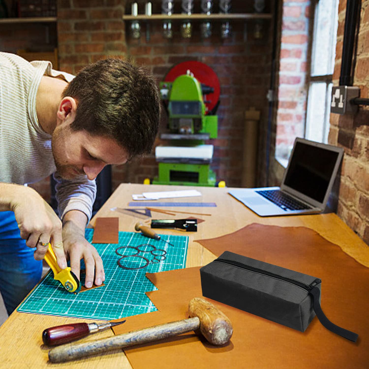 2 zestawy narzędzi z wodoszczelnymi torbami do przechowywania narzędzi (czarna zielona) - obrazek 2