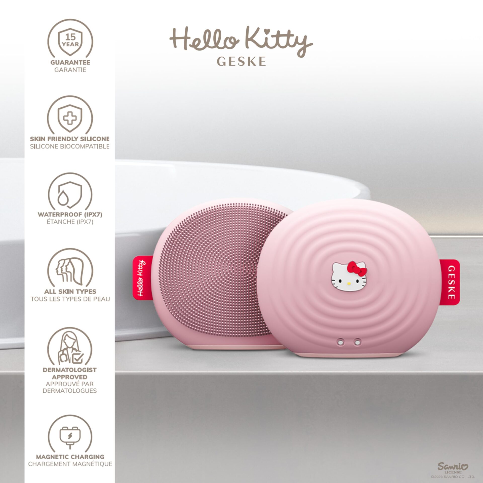 GESKE x Hello Kitty | Soniczna szczoteczka do twarzy SmartAppGuided | 4 w 1 | Elektryczna szczotka do oczyszczania twarzy | Szczotka do czyszczenia | Szczoteczka do twarzy | Oczyszczanie skóry
GESKE x Hello Kitty | Soniczna szczoteczka do twarzy SmartAppGuided | 4 w 1 | Elektryczna szczotka do oczyszczania twarzy | Szczotka do czyszczenia | Szczoteczka do twarzy | Oczyszczanie skóry - obrazek 5