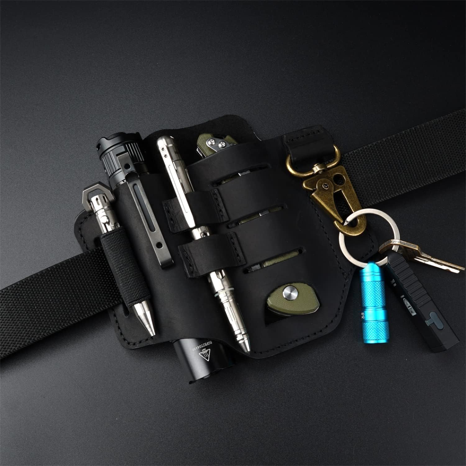 VIPERADE PJ16 EDC skórzana pochwa na pasek, latarkę, torba na nóż, EDC - obrazek 3