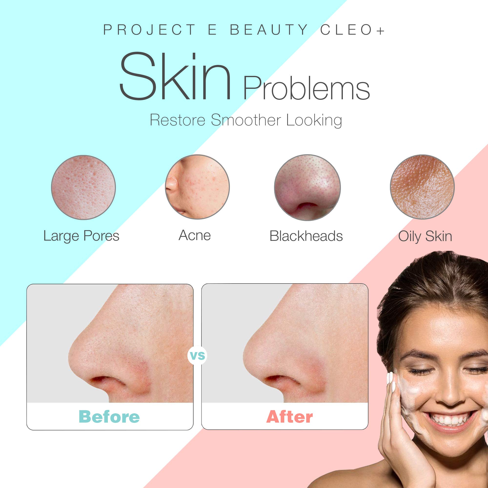 CLEO Sonic Facial Cleansing Brush by Project E Beauty | Cleansing and Exfoliating | Wireless Portable Cleanser | Massager Brush | Travel Size | Waterproof Soft Silicone
CLEO Szczoteczka do Czyszczenia Twarzy Sonic od Project E Beauty | Oczyszczanie i Peeling | Bezprzewodowy Przenośny Oczyszczacz | Szczoteczka Masażera | Rozmiar Podróżny | Wodoodporny Miękki Silikon - obrazek 6