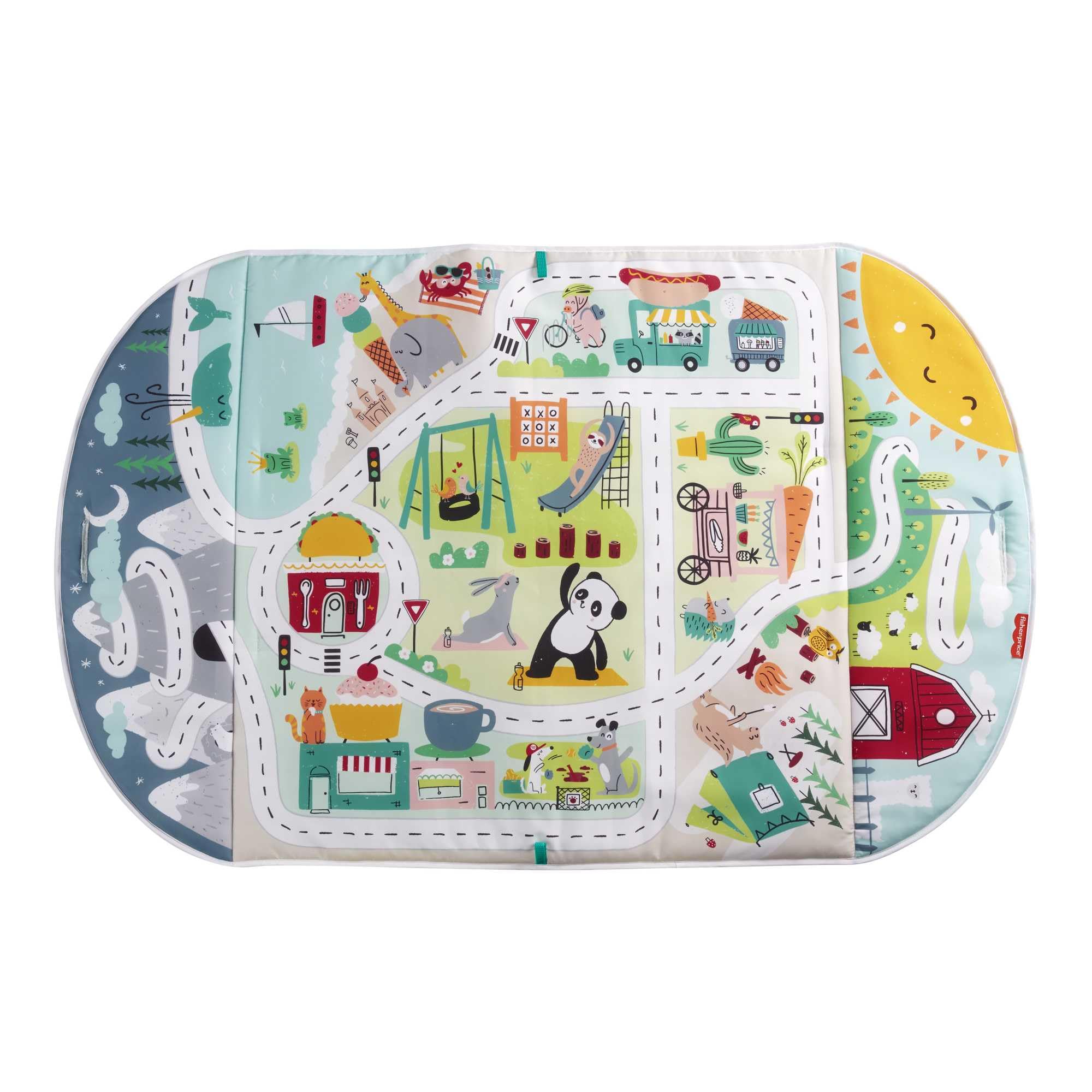 Fisher-Price Duża mata edukacyjna Wesołe miasteczko dla niemowląt i st - obrazek 3