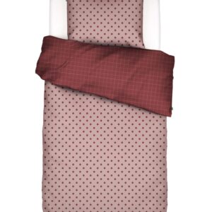 Covers & Co Pościel Turn Over kropki i wzór karo róża, 135 x 200 + 1 x