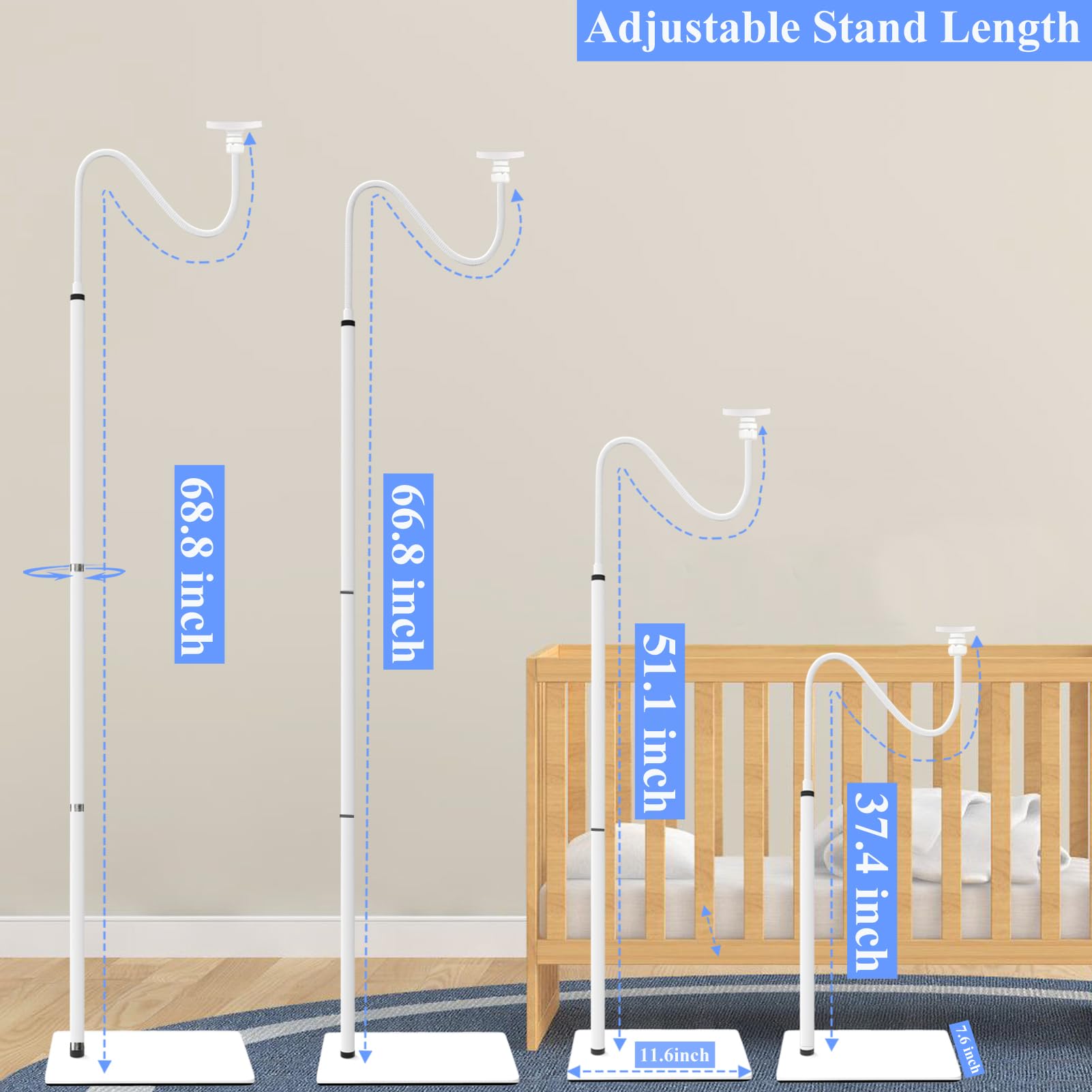 Uchwyt podłogowy do elektronicznej niani dla BOIFUN Baby 2S/5S/6T, ieGeek Baby 1T/DEATTI BM101-M - obrazek 7