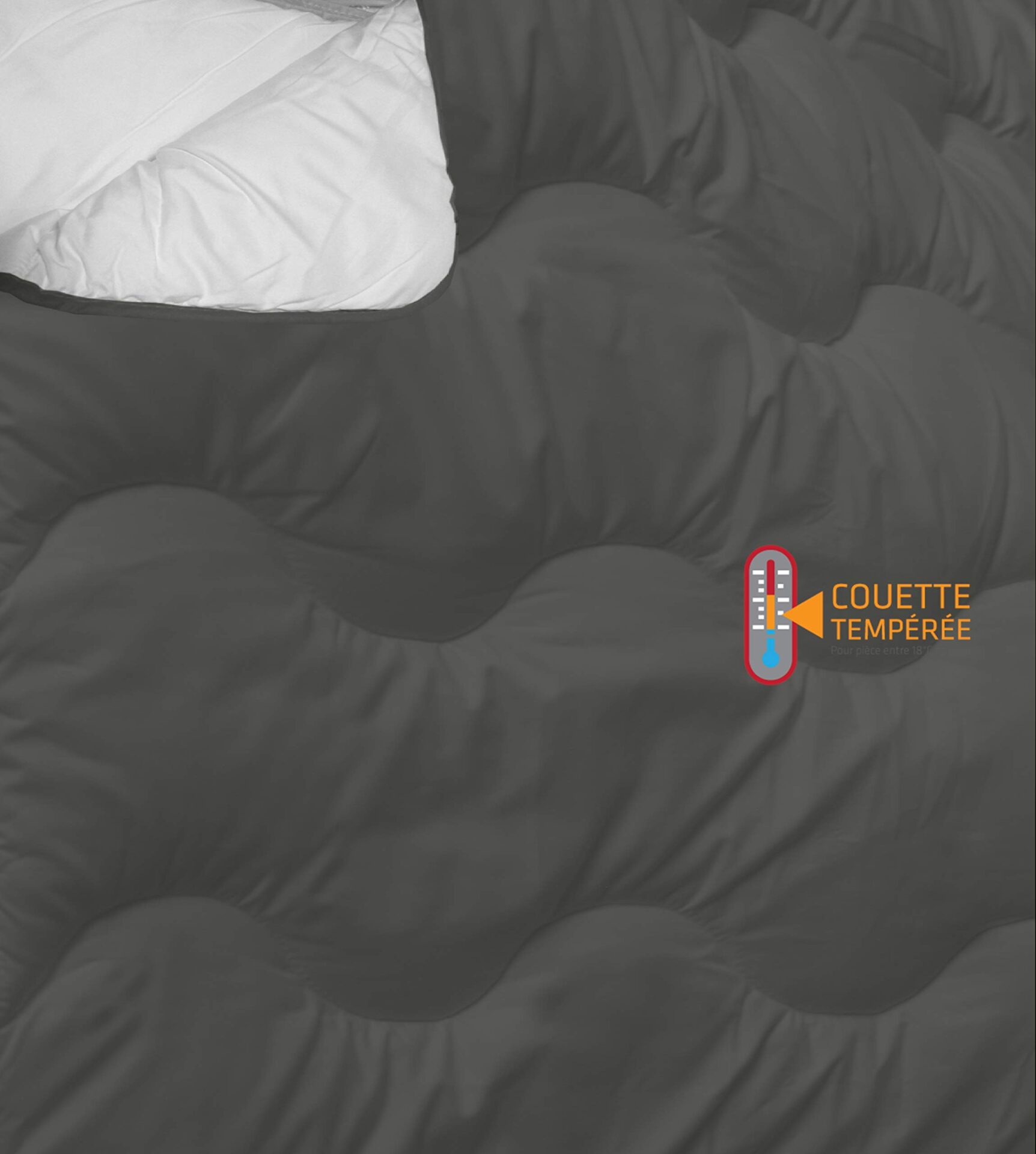 Pikowana kołdra dwukolorowa 200x200 cm - biała i szara, idealna do sypialni - obrazek 5