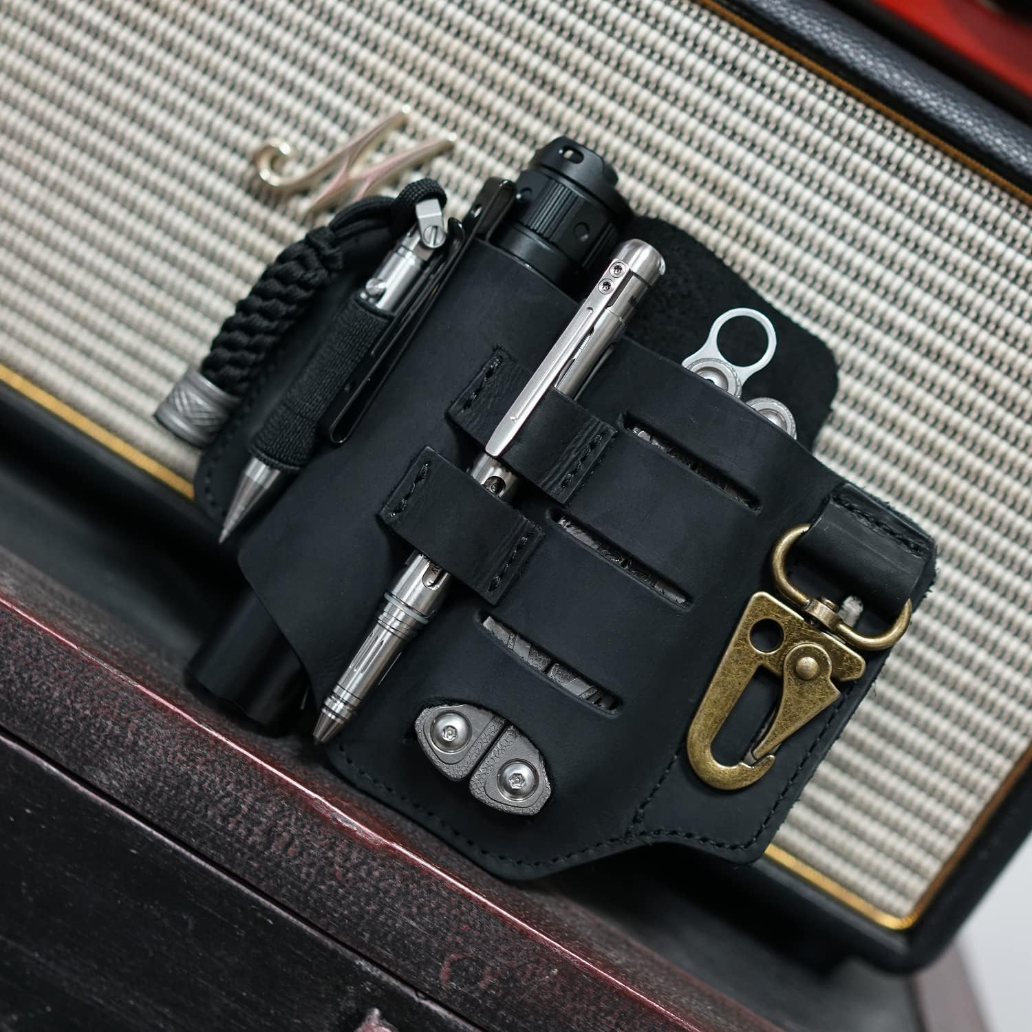 VIPERADE PJ16 EDC skórzana pochwa na pasek, latarkę, torba na nóż, EDC - obrazek 4