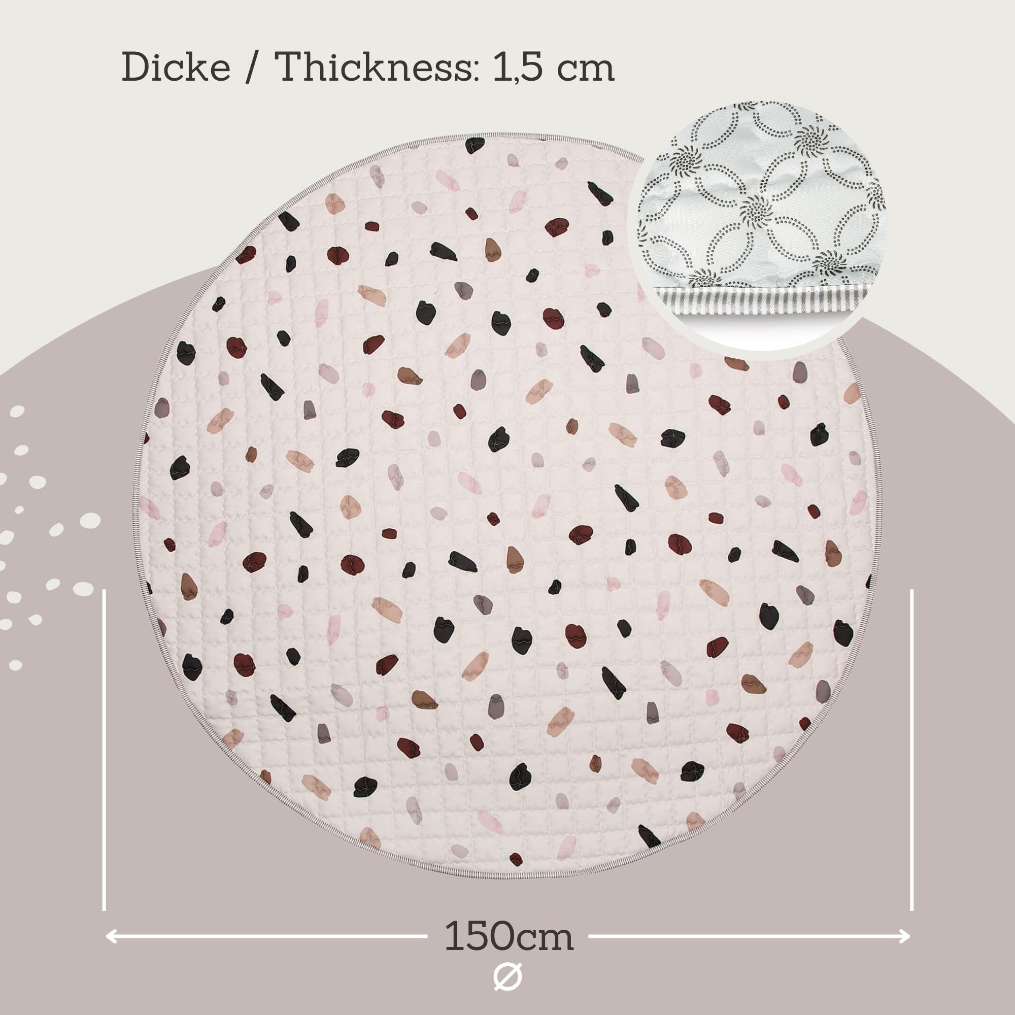 Hakuna Matte Pikowany koc do raczkowania dla niemowląt, 150 cm, konfet - obrazek 9