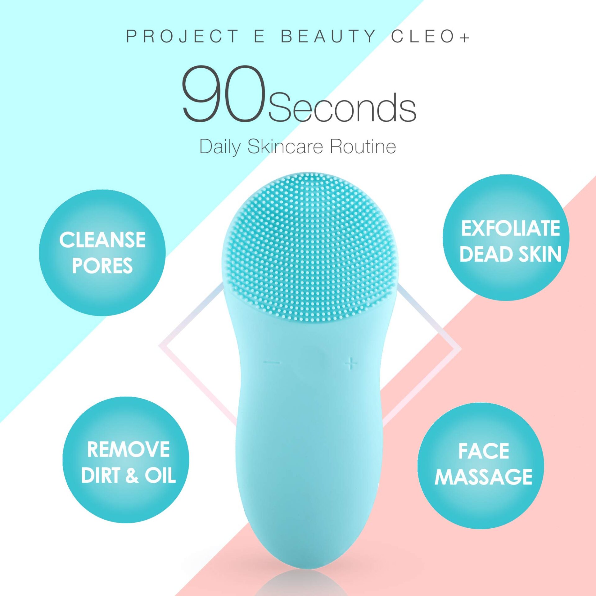 CLEO Sonic Facial Cleansing Brush by Project E Beauty | Cleansing and Exfoliating | Wireless Portable Cleanser | Massager Brush | Travel Size | Waterproof Soft Silicone
CLEO Szczoteczka do Czyszczenia Twarzy Sonic od Project E Beauty | Oczyszczanie i Peeling | Bezprzewodowy Przenośny Oczyszczacz | Szczoteczka Masażera | Rozmiar Podróżny | Wodoodporny Miękki Silikon - obrazek 8