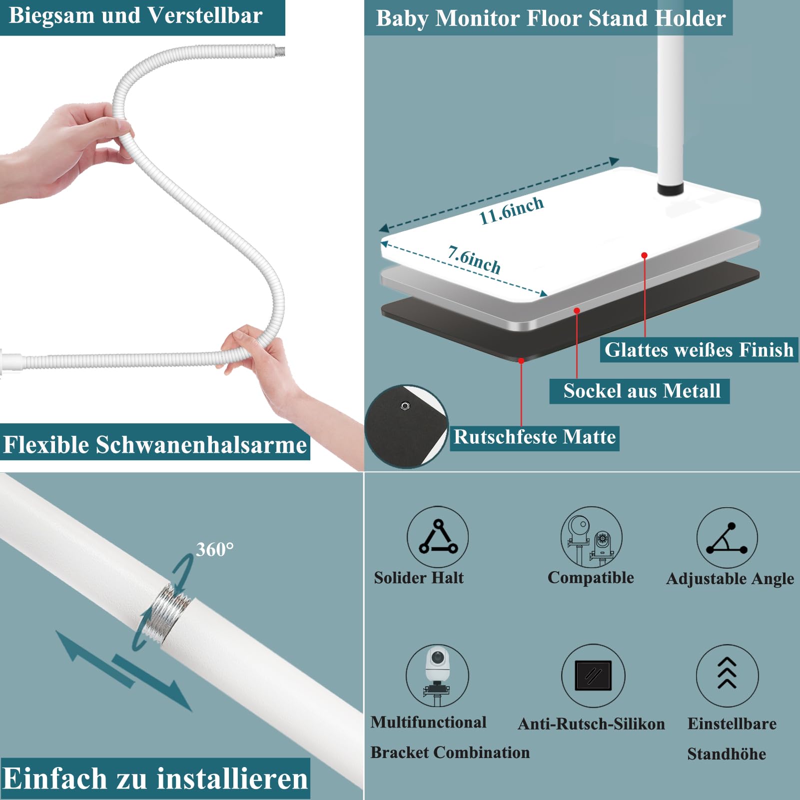 Uchwyt na telefon komórkowy do niani, uchwyt na kamerę dla niemowląt, - obrazek 4