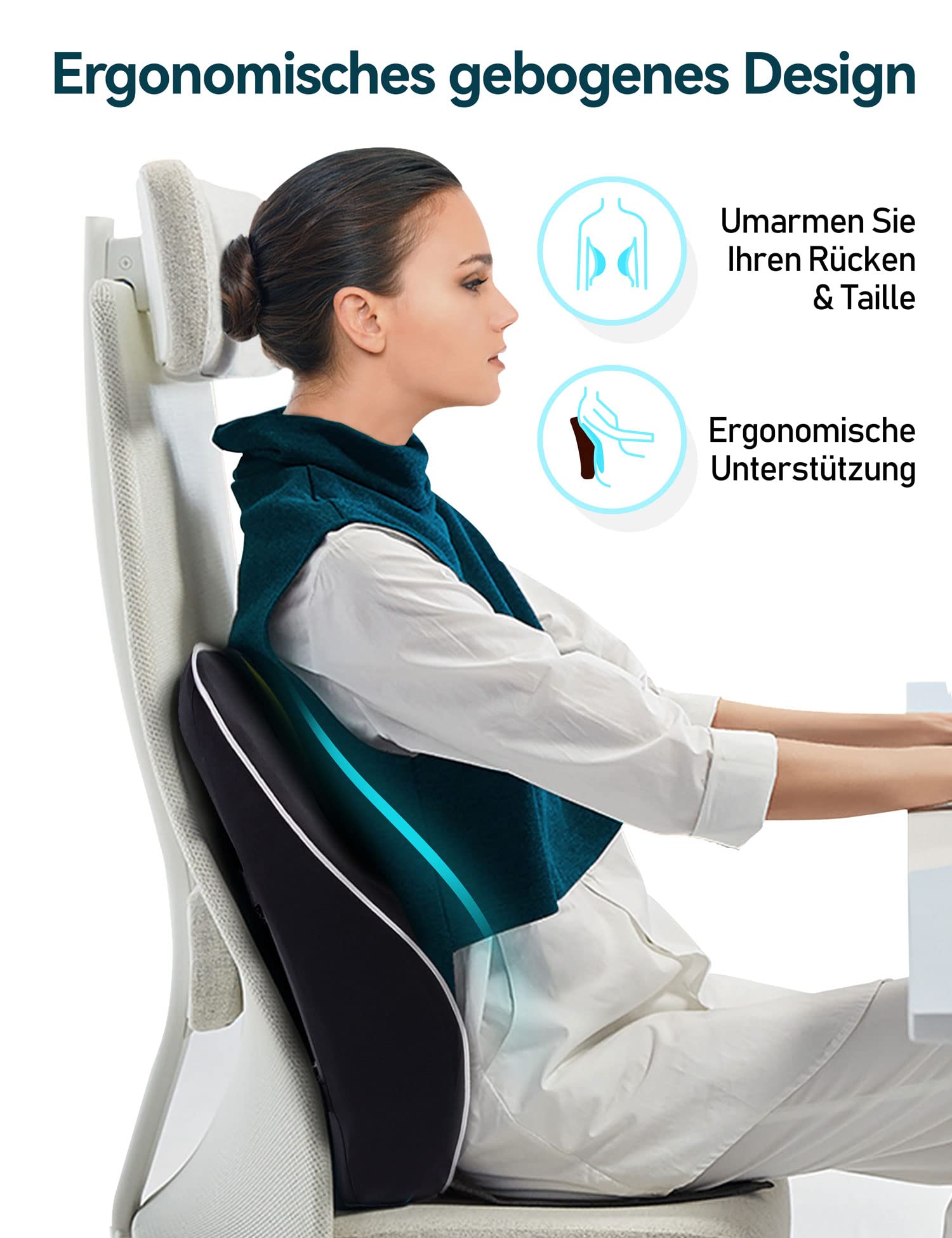 TRAVEL EASE Ergonomiczna Poduszka Lędźwiowa, Podparcie Pleców z Pianki - obrazek 13