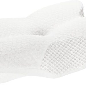 WAU!!! Poduszka szyjki macicy z pianki wiskozowej i poduszka wspierająca szyjki macicy ból głowy poduszka wiskostyczna poduszka ortopedyczna do bólu pleców (biała z guzikiem)