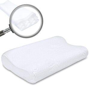 Poduszka pod szyję z pianki 34x52 cm - ergonomiczna poduszka wspierająca kark dla śpiących na brzuchu lub do spania na boku