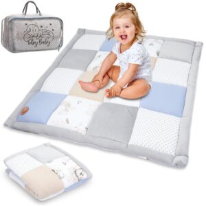 Mata dla niemowlęcia Aksamitna mata do zabawy 100x100 cm - PATCHWORK W