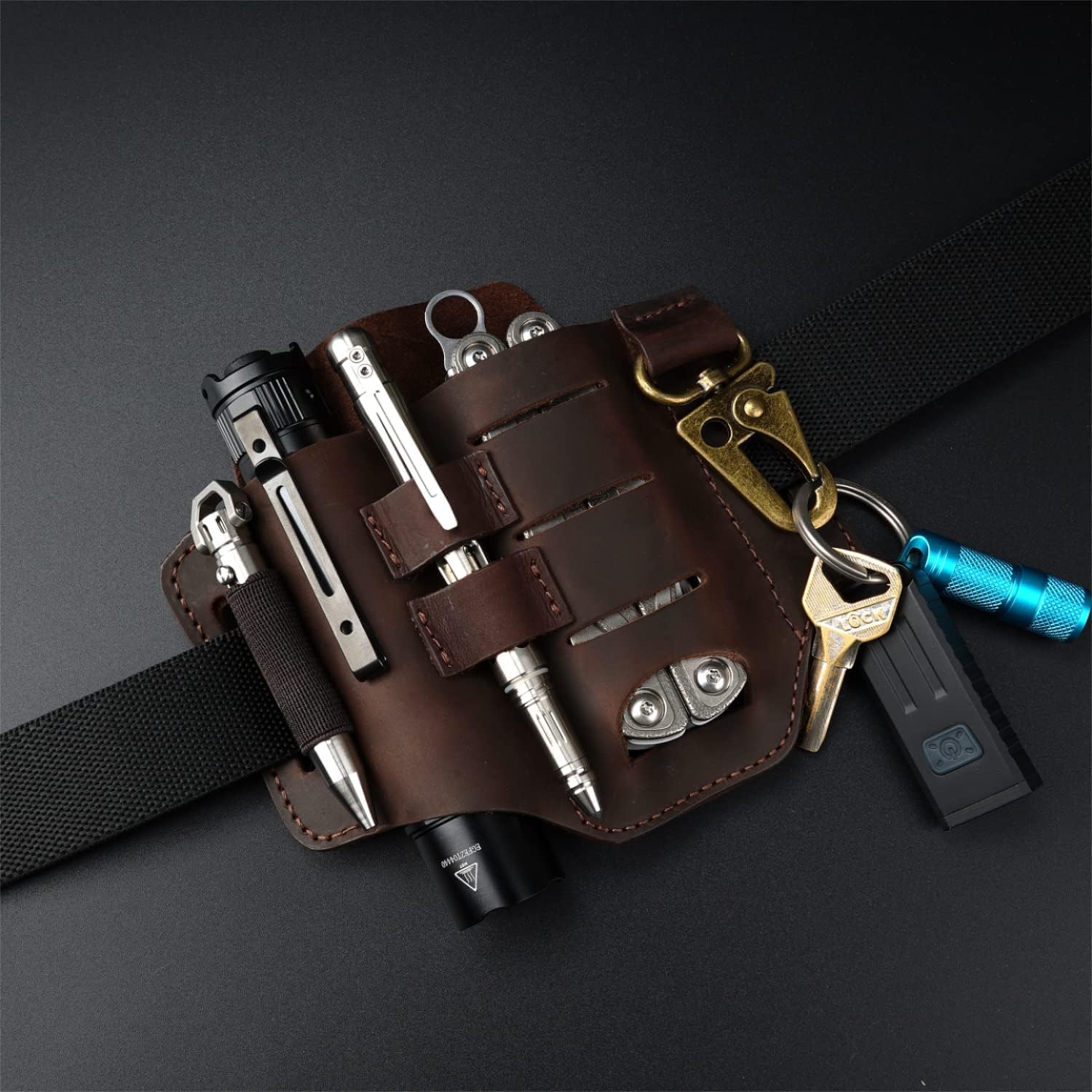 VIPERADE PJ16 EDC skórzana pochwa na pasek, kabura na nóż, EDC Multito - obrazek 2