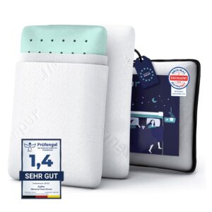 ZenPur Oreillers Ergonomique Cervical, Lot de 2 Coussins Mémoire Forme