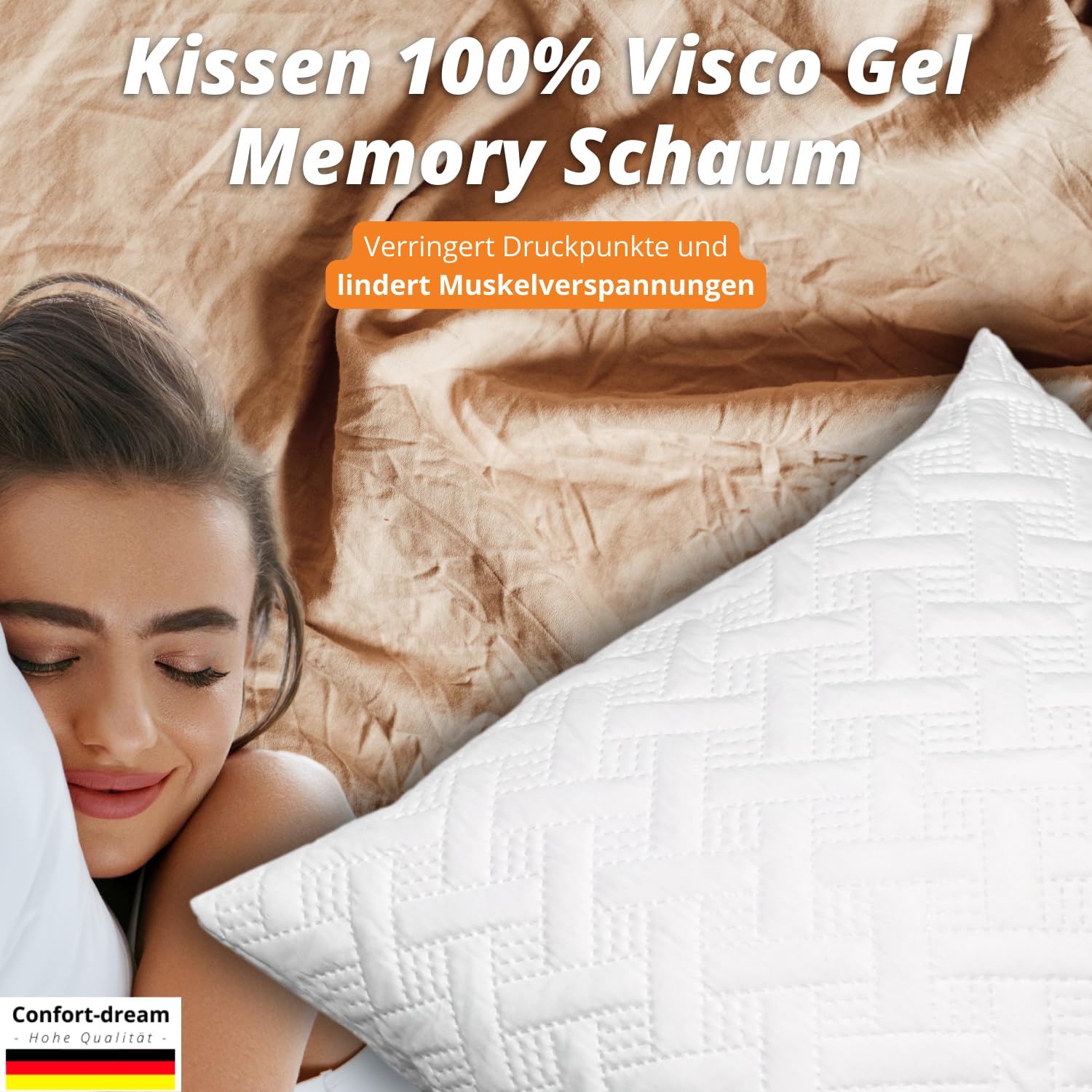 Poduszka Ortopedyczna Na Ból Szyi i Barku i Pleców Z Pamięcią Foam 60x60 cm Poduszka Ortopedyczna Do Spania Antyzmarszczkowa Dekoracyjna Czytania Klin Poduszka Ergonomiczna Szyja Ipad termoelastyczna - obrazek 4