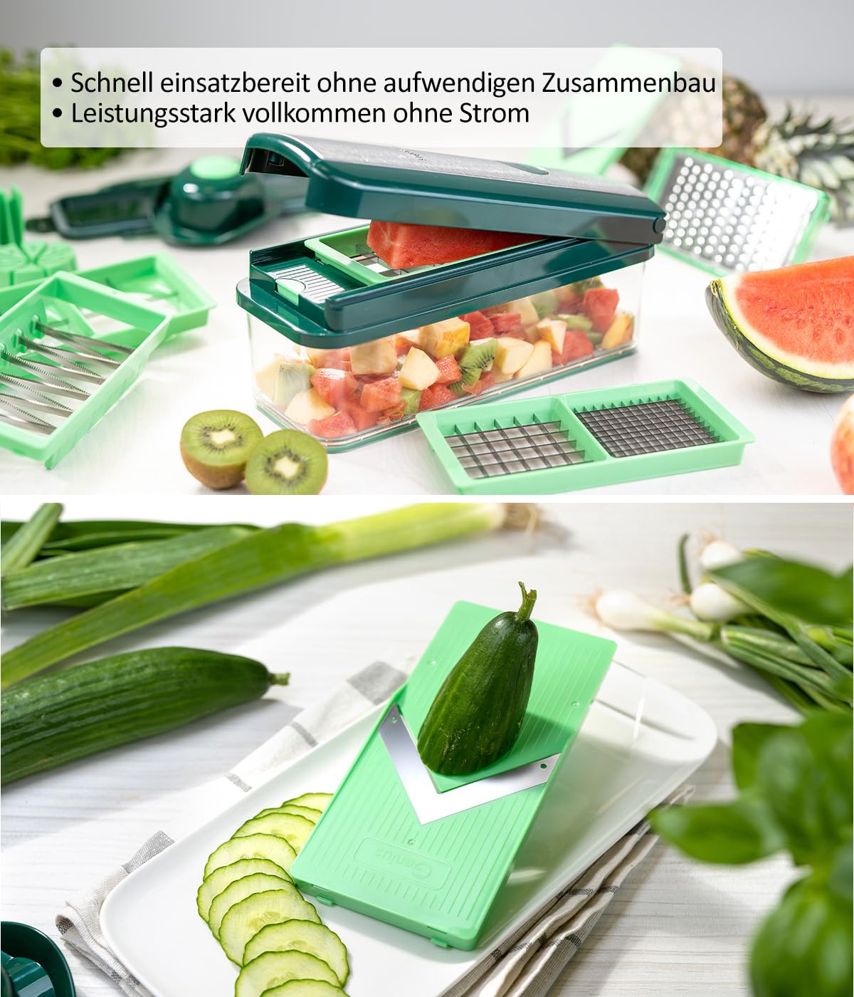 Genius Nicer Dicer Exclusive krajalnica do warzyw, 15-częściowa, kraja - obrazek 8