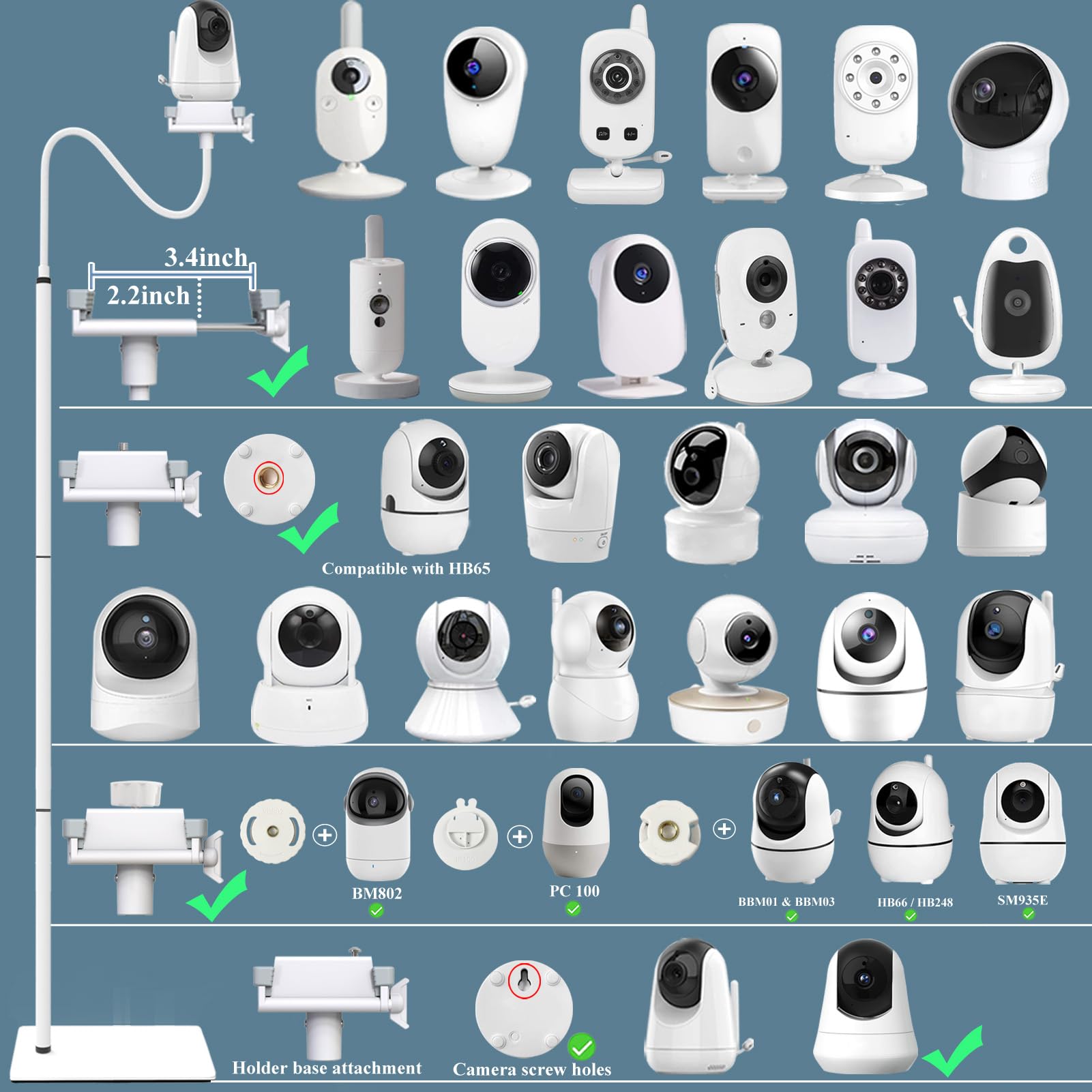 Uchwyt na telefon komórkowy do niani, uchwyt na kamerę dla niemowląt, - obrazek 6