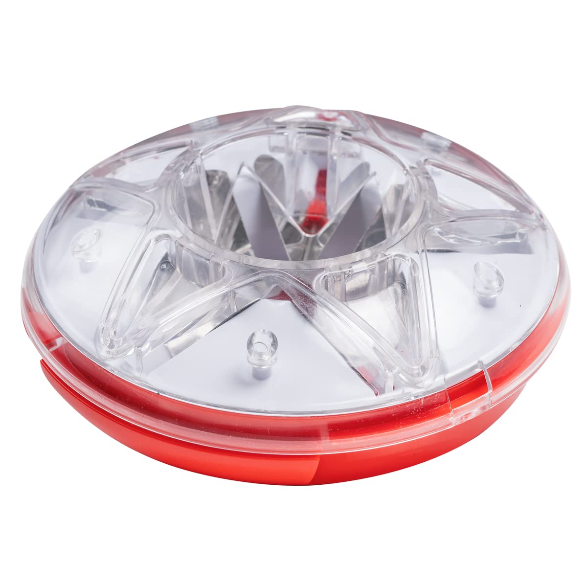 Krajalnica w kształcie gwiazdy Louis Telier do krojenia jajek, pomidorów, kiwi i innych owoców i warzyw z 5 ostrzami ze stali, łatwa w trzymaniu, idealna do dekoracji talerzy na bufetach - biało-czerwona