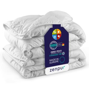 Kołdra ZenPur 4 pory roku 135x200 z mikrofibry - idealna do prania, z 2 kocami na każdą porę roku