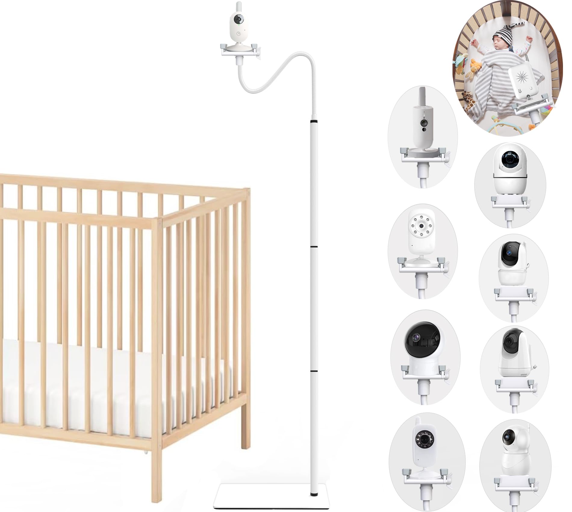 Uchwyt na telefon komórkowy do niani, uchwyt na kamerę dla niemowląt,