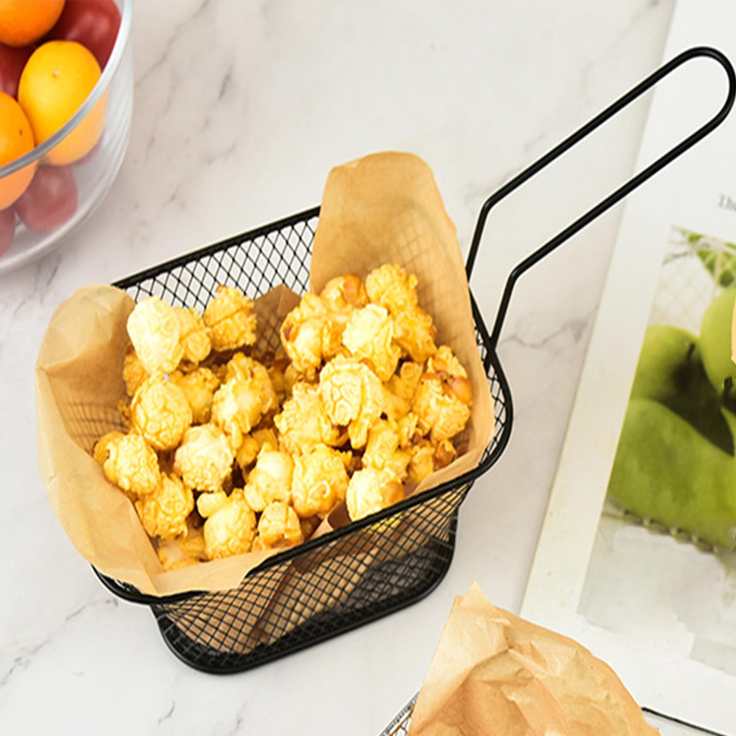 Zestaw 8 kratek do smażenia frytek ze stali nierdzewnej - idealne do smażenia frytek, skrzydełek kurczaka i przekąsek! - obrazek 7