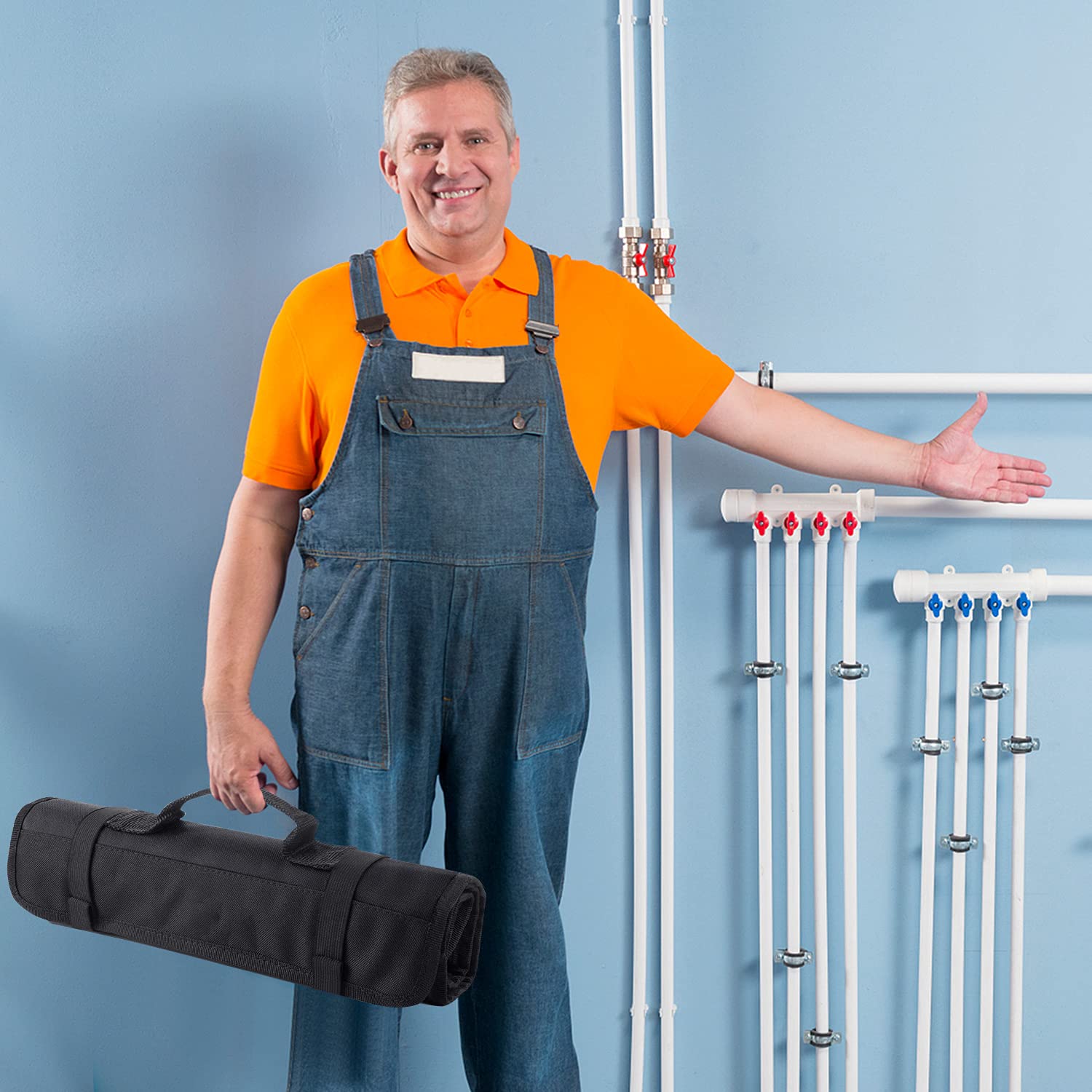 Torba na narzędzia na kółkach dla elektryków, stolarzy i techników - GJB01-HY-czarna - obrazek 3