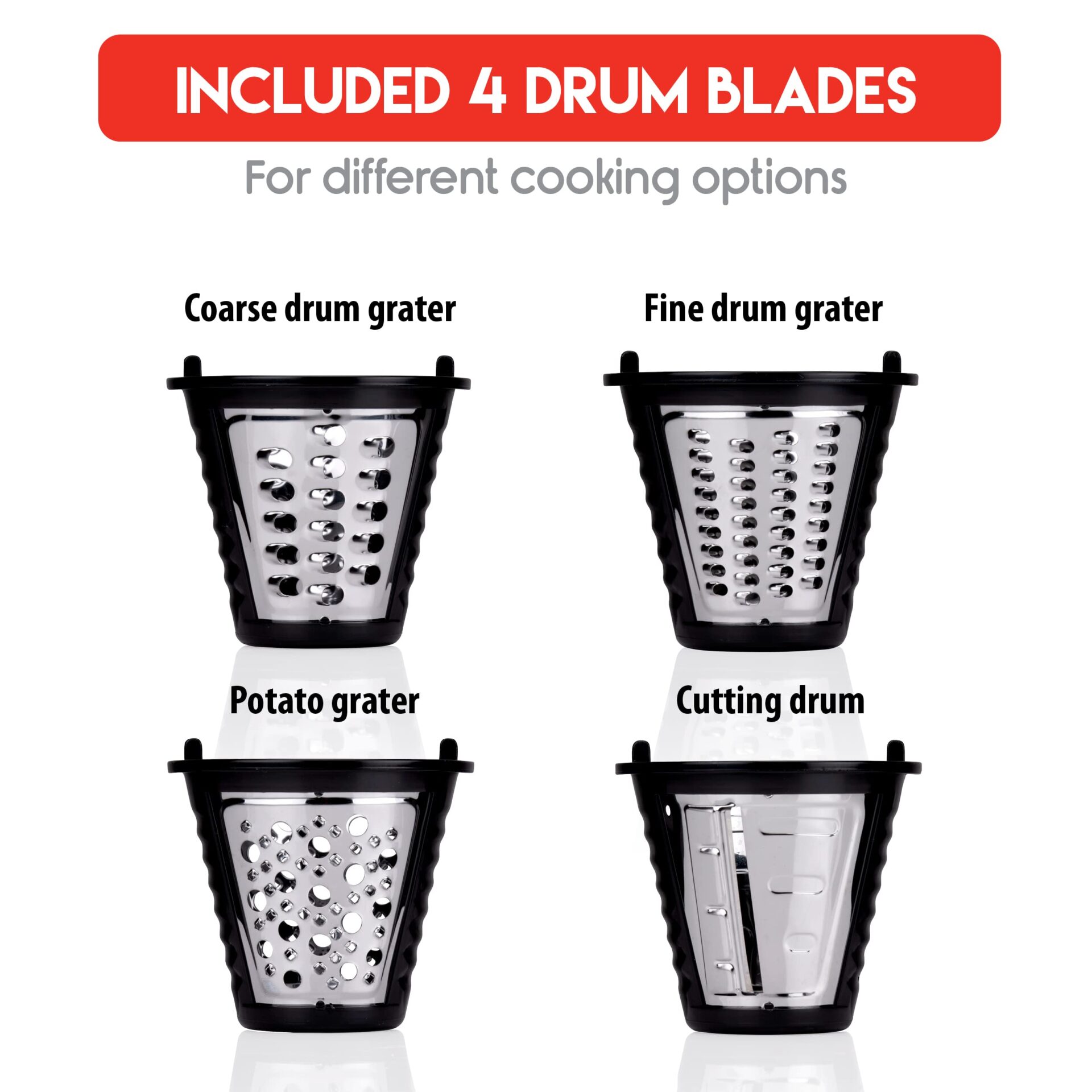 alpina Elektryczna szatkownica do warzyw 4 w 1 - wielofunkcyjna tarka - obrazek 6