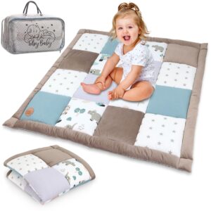 Mata dla niemowlęcia Aksamitna mata do zabawy 100x100 cm - PATCHWORK W