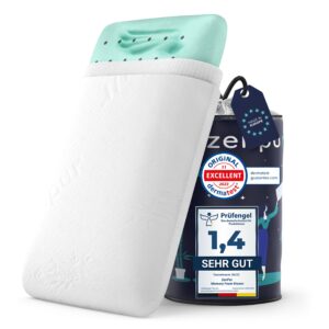 ZenPur Poduszka do spania z pianki memory 60 x 40 cm – 100% wiskoelastyczna – z poszewką z bambusa – poduszka ortopedyczna – Öko-Tex Standard 100 – hipoalergiczna – poduszka pod głowę z pianki memory