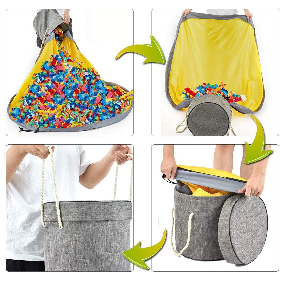 3-w-1: Mata do Zabawy, Torba na Zabawki, Dywan do Raczkowania - Wygoda i Łatwość - obrazek 2