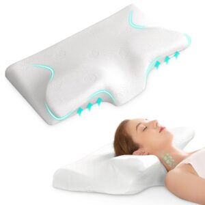 Ortopedyczna poduszka pod kark ergonomiczna poduszka podpierająca kark z pianki memory i poduszka zapewnia optymalne podparcie pod głowę przeciw bólom karku przeciw chrapaniu dla osób śpiących na