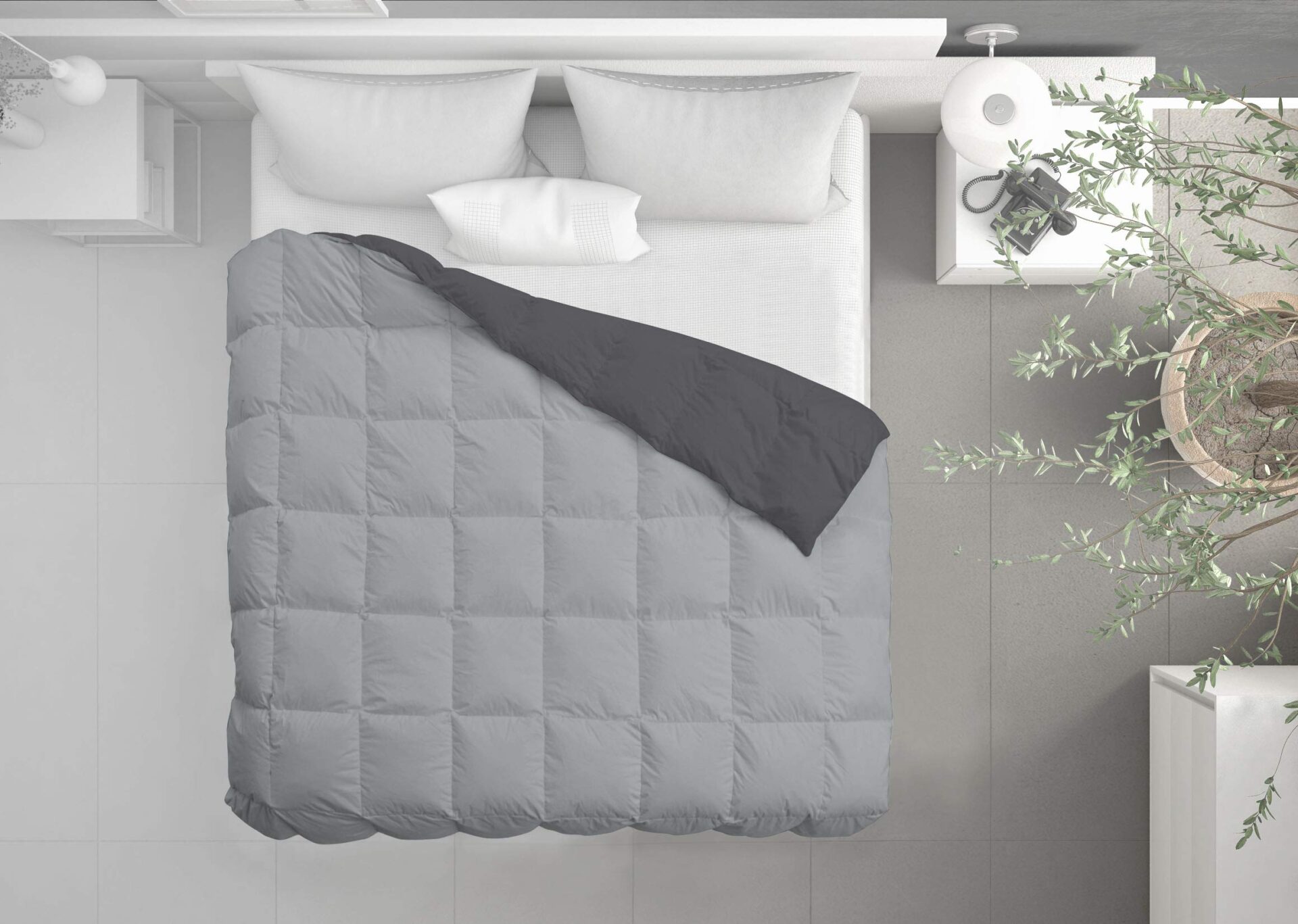 Puchowy zimowy Duvet pojedynczy - Sogni e capricci II-Iceland chi/Grigio scu-1P - Jasny ciemnoszary - obrazek 2