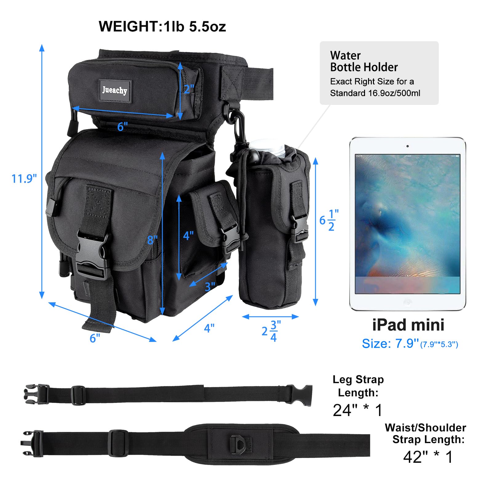 Jueachy Wielofunkcyjna torba na talię i nogawkę, taktyczna wojskowa to - obrazek 3