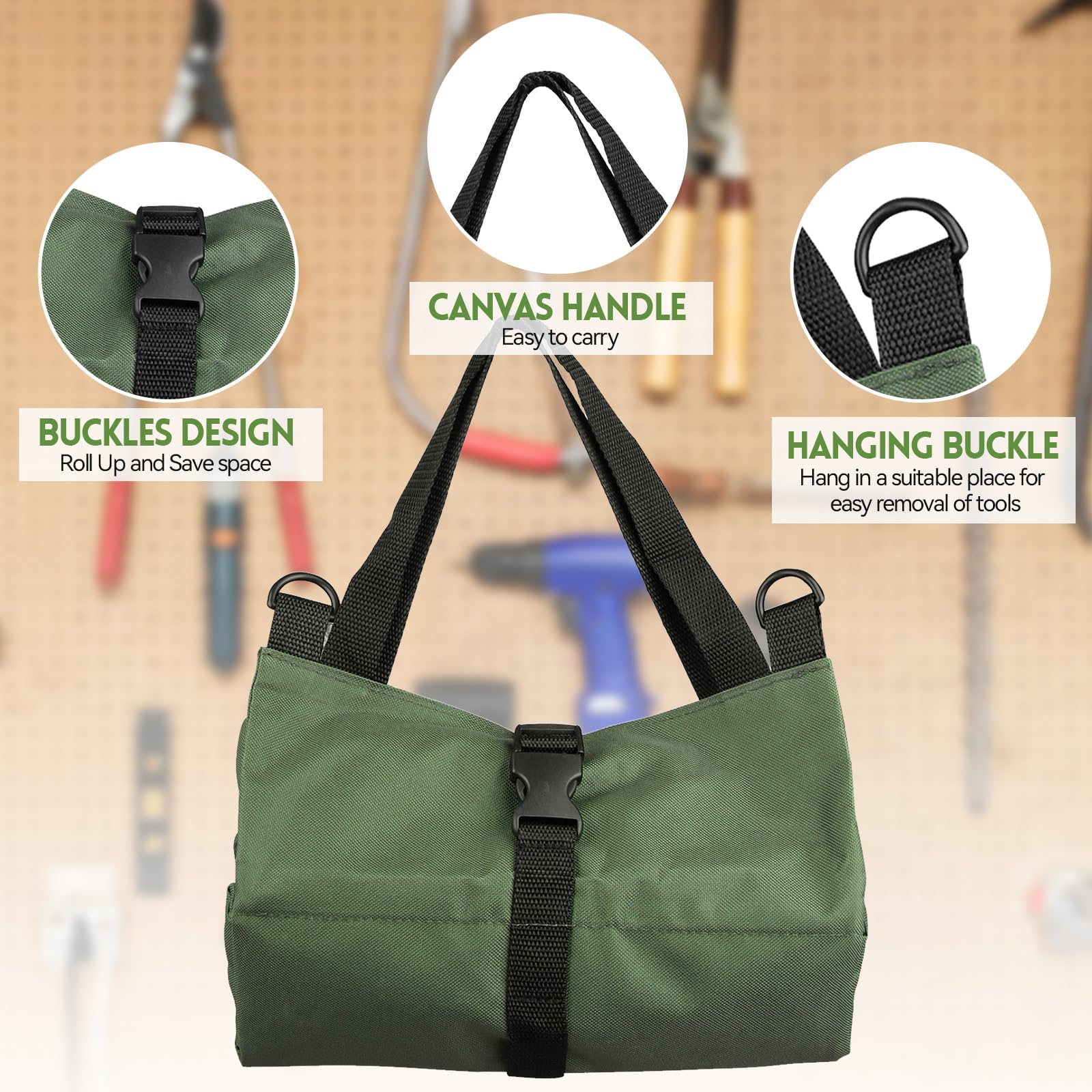 Torba na narzędzia, płócienna torba na klucze, wielofunkcyjna torba na - obrazek 7