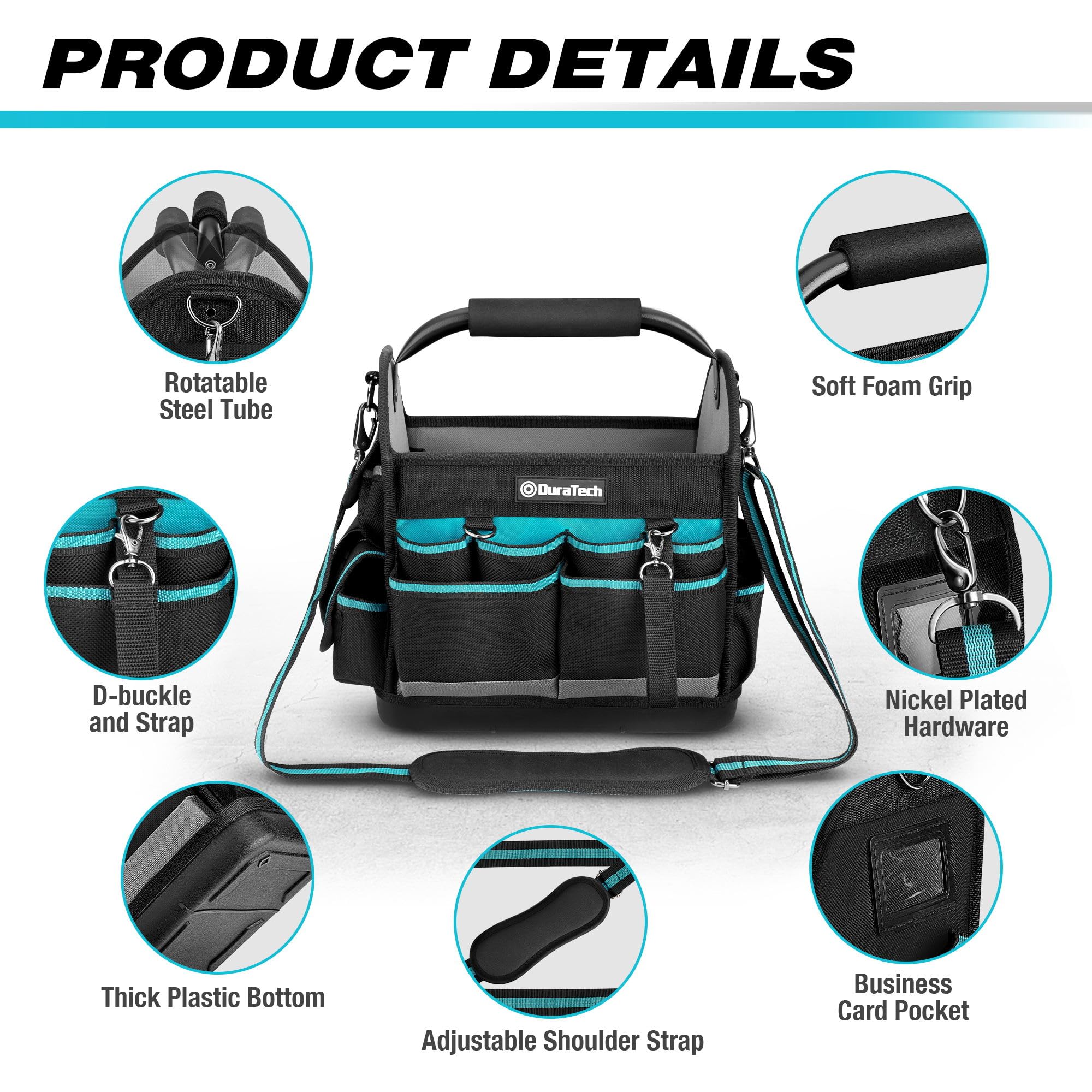 DURATECH Profesjonalna torba narzędziowa dla elektryków, Solidna torba - obrazek 8