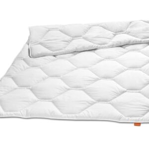 Luksusowa kołdra Sleepling 190095 Komfort 300, Made in Germany, bawełna satynowa, lekka, 200 x 200 cm, kolor biały