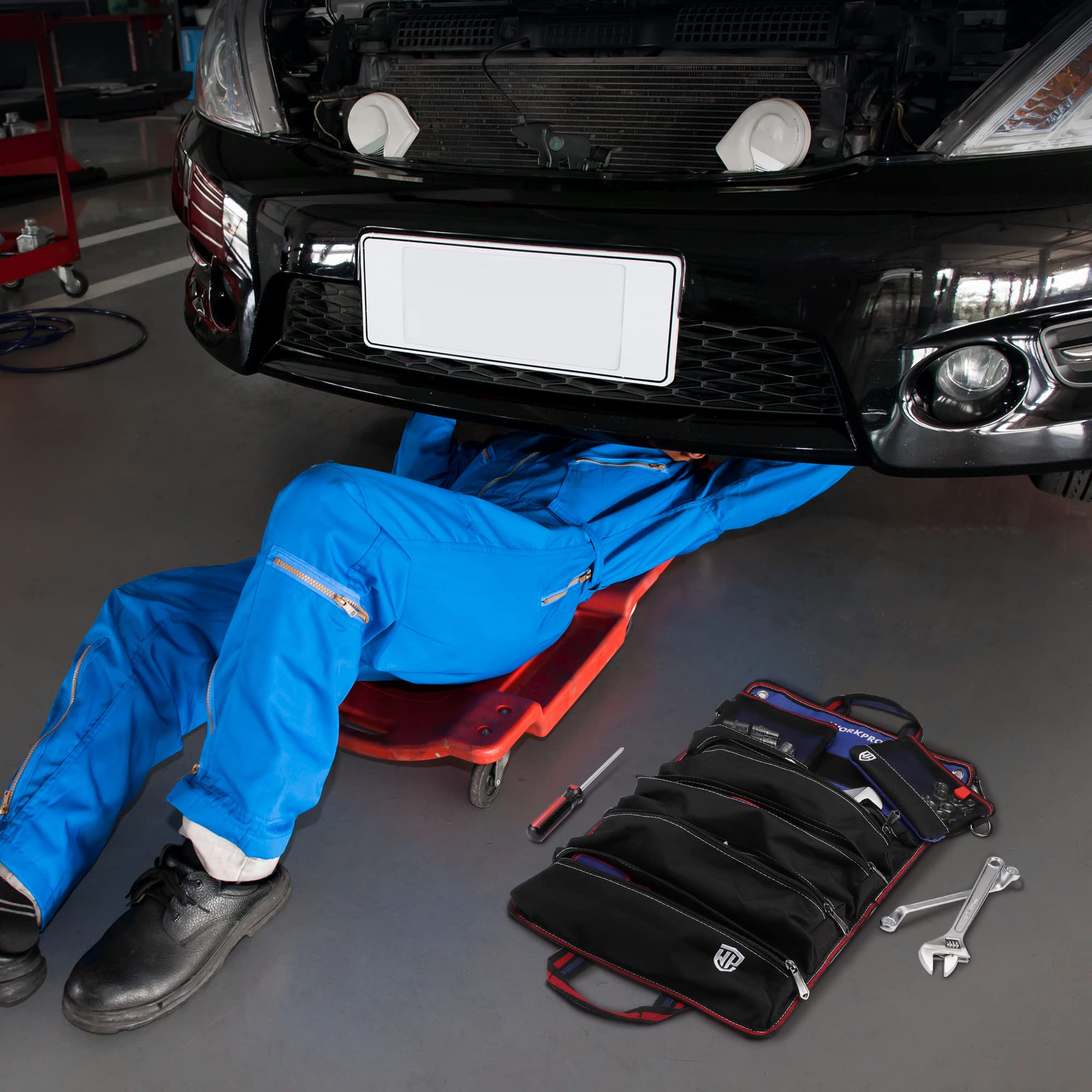 WORKPRO Torba na narzędzia, zwijana torba uniwersalna, 57 x 36 cm orga - obrazek 3