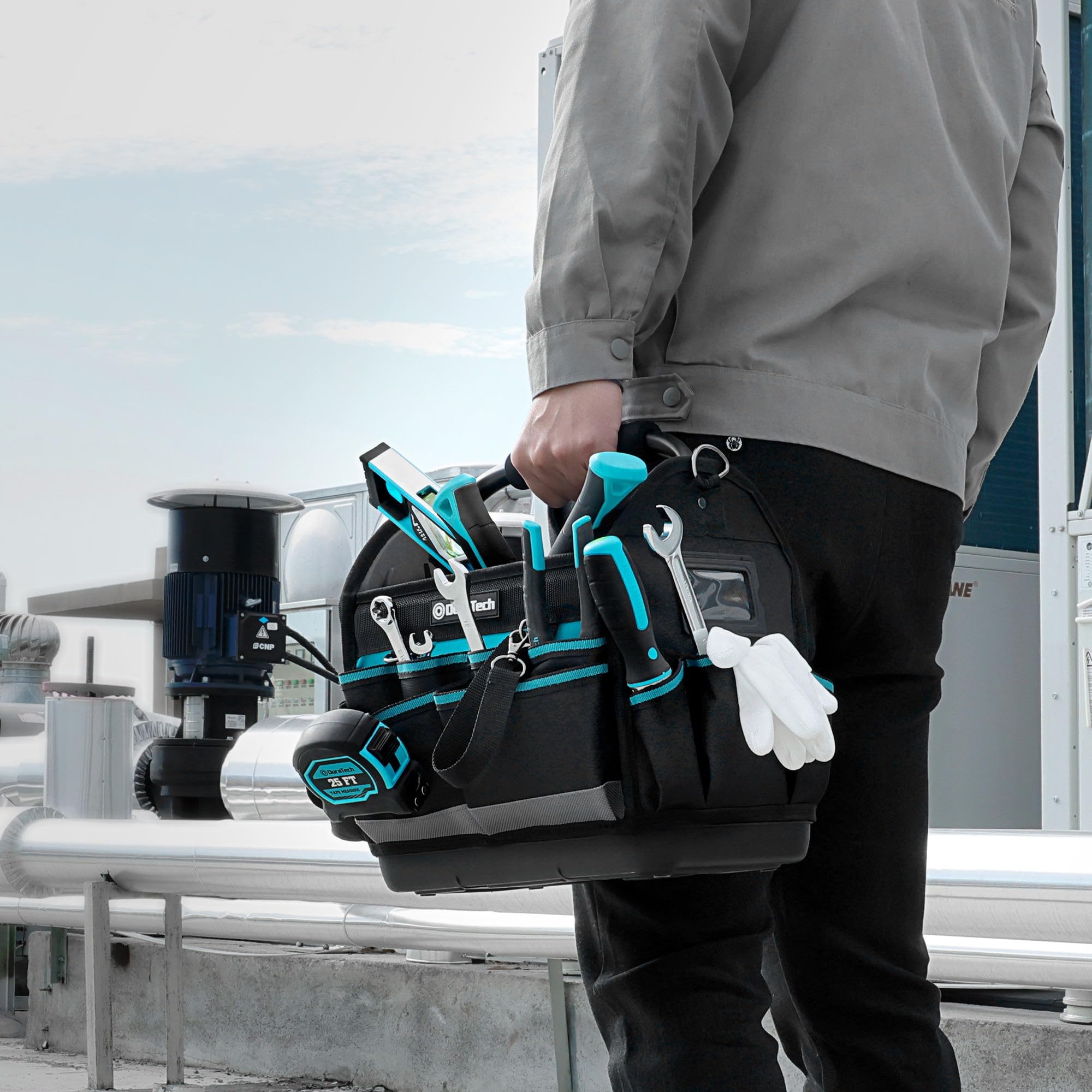 DURATECH Profesjonalna torba narzędziowa dla elektryków, Solidna torba - obrazek 2